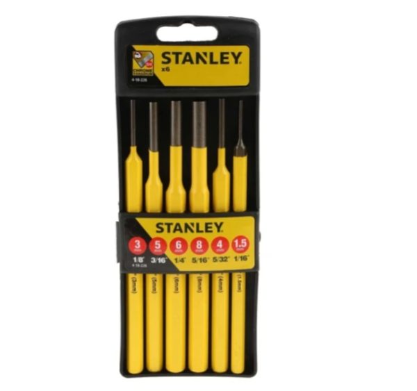 Stanley 6-Piece Punch Set, Pin Punch, 1.5 → 3 mm Shank