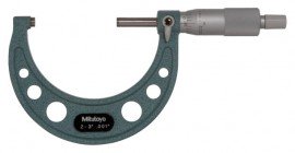 Mitutoyo 103-179 Series 103 Outside Micrometer with ratchet stop, 2 to 3", 0.001"